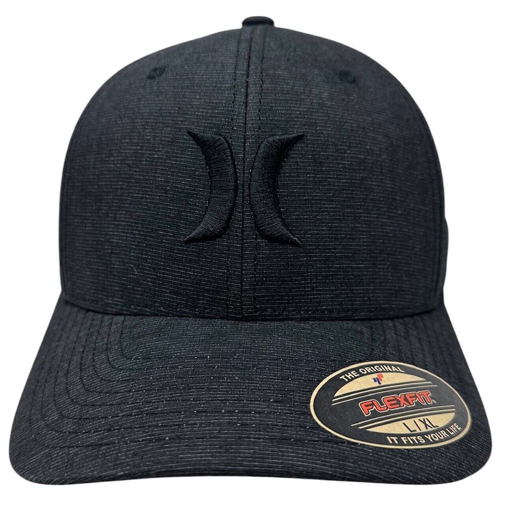 Hurley Men's Hat Black Texture Flex Fit Cap